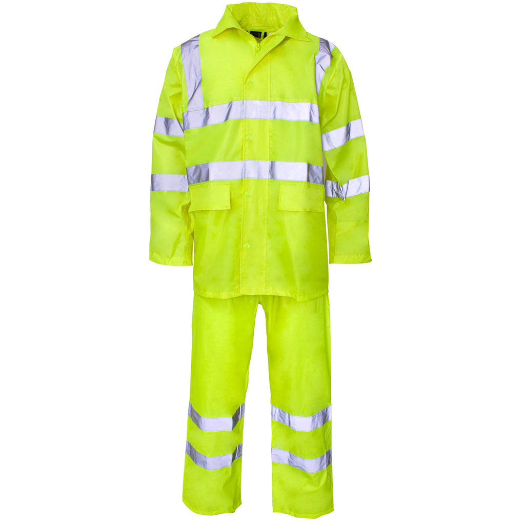 Supertouch Hi Vis Polyester/PVC Rainsuit - Yellow - Worklayers