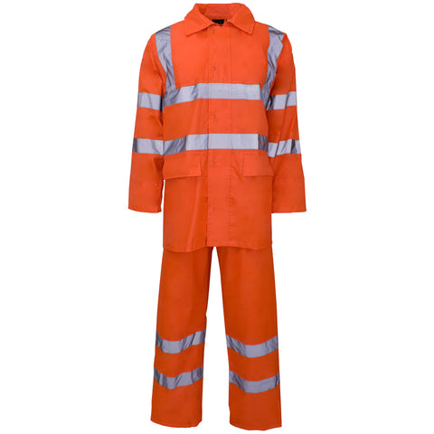 Supertouch Hi Vis Polyester/PVC Rainsuit - Orange - Worklayers