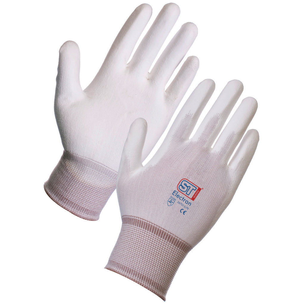 Supertouch Electron PU Gloves - White (120pairs) - Worklayers