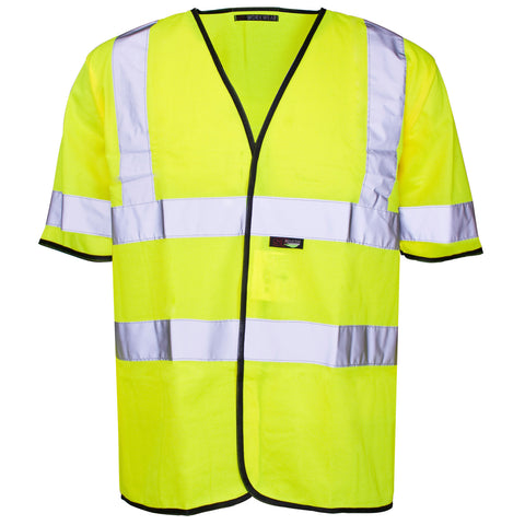 Supertouch Hi Vis Short Sleeve Vest - Yellow - Worklayers