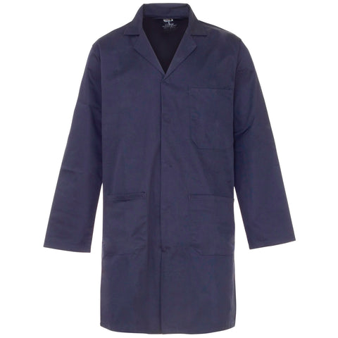 Supertouch Polycotton Lab Coat - Navy - Worklayers