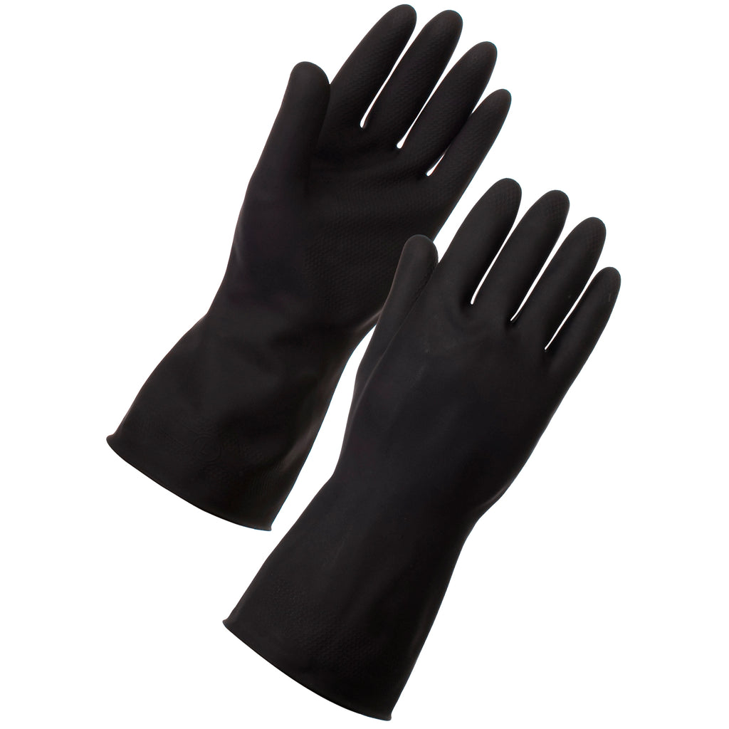 Black Rubber Gloves - Worklayers.co.uk