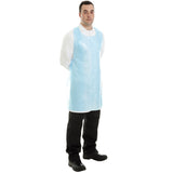 Blue disposable apron for food industry from Worklayers