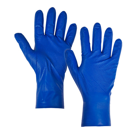 Blue Nitrile Gloves Long Cuff - Worklayers