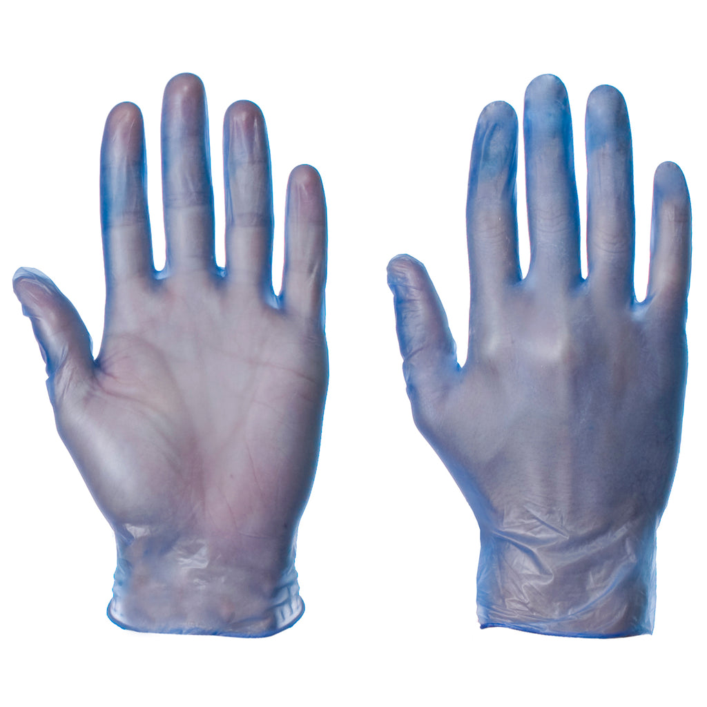 Blue Powder free Vinyl Gloves