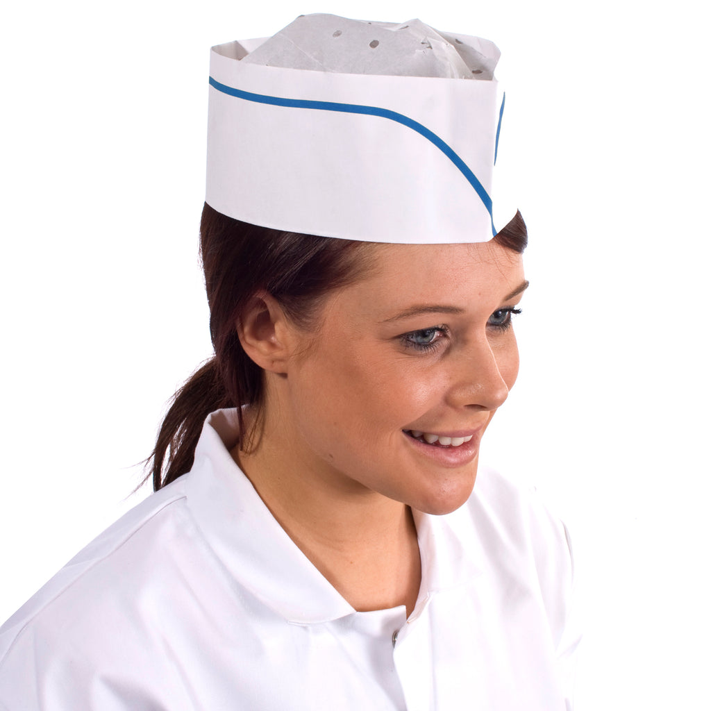 Blue Stripe Disposable Forage Hats - Worklayers