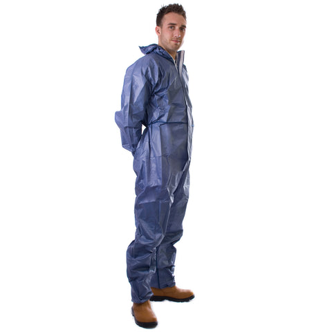 Blue disposable Cat 3 Type 5/6 Coverall Plus