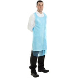 Blue disposable waterproof apron from Worklayers