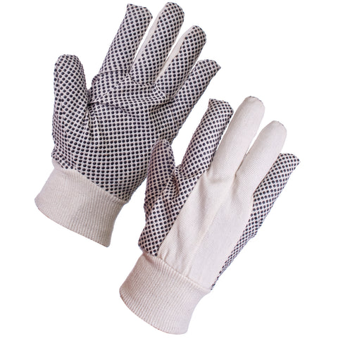 Cotton Gloves Drill (8oz) with Grip - Worklayers.co.uk