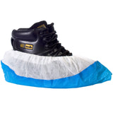 Disposable CPE PP Overshoes Blue White - Worklayers 