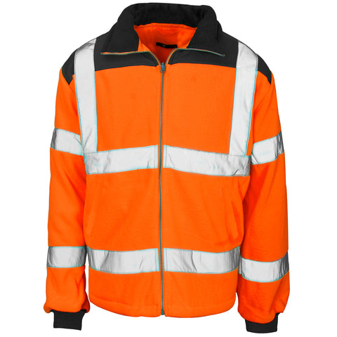 Hi Vis Fleece Orange (Rain Patch) - Worklayers.co.uk