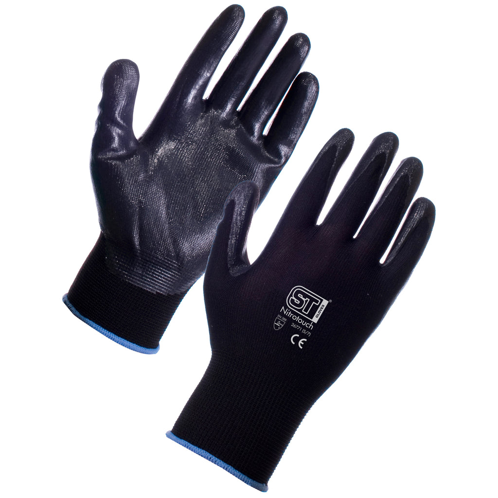 Nitrotouch Gripper Gloves (Black) - Worklayers.co.uk