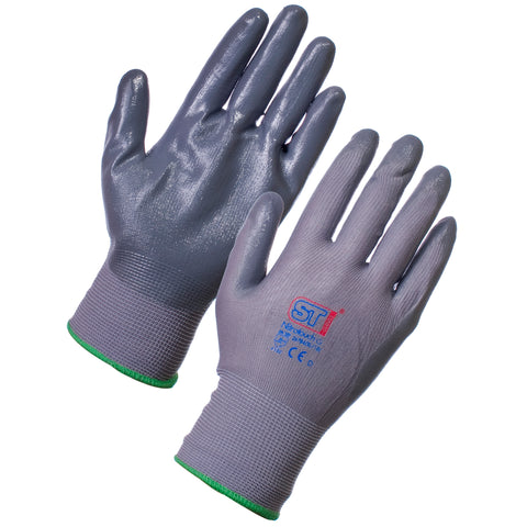 Nitrotouch Gripper Gloves (Grey) - Worklayers.co.uk