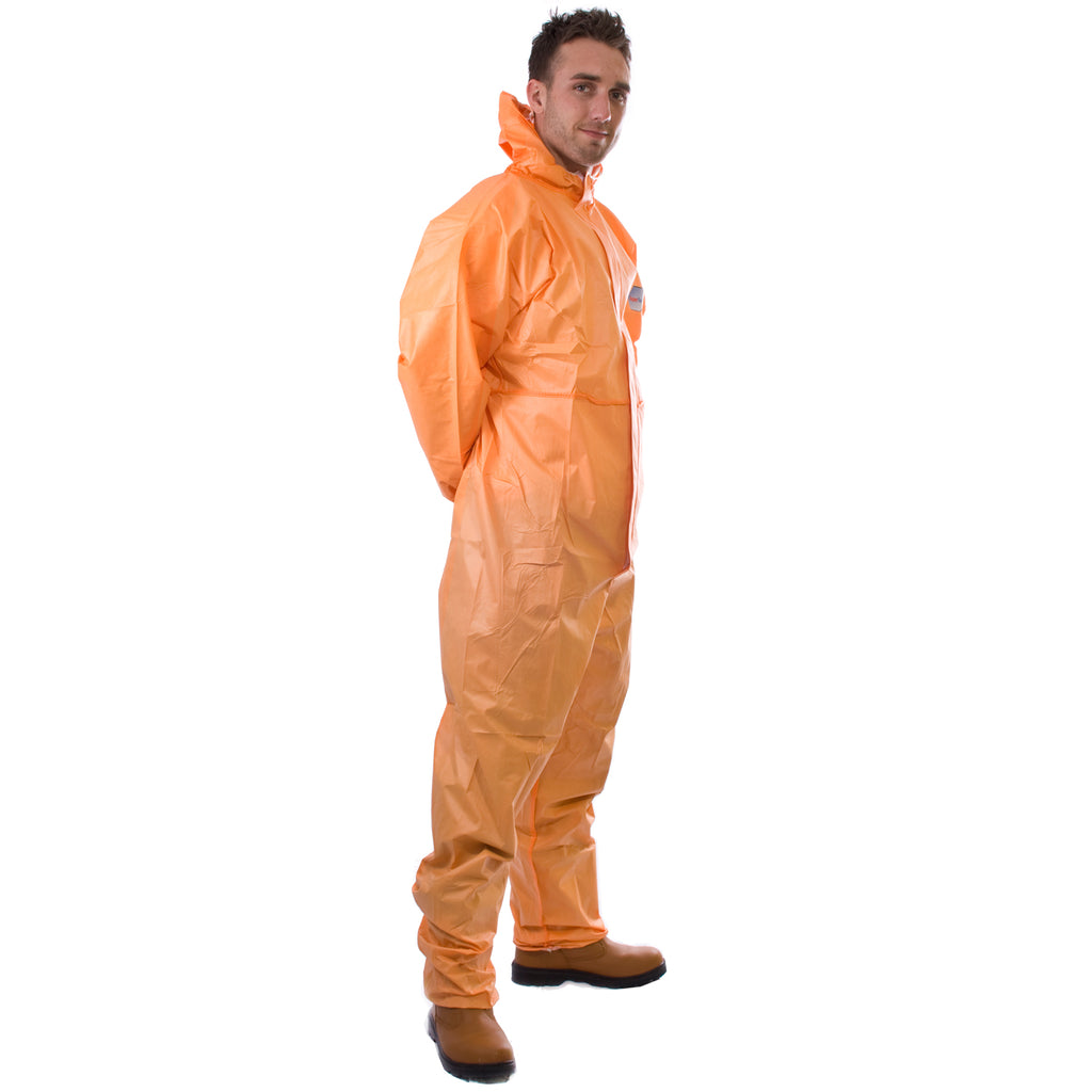 Orange disposable Cat 3 Type 5/6 Coverall Plus - Worklayers