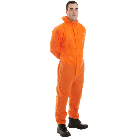 Orange disposable Cat 3 Type 5/6 SMS Coverall - Worklayers