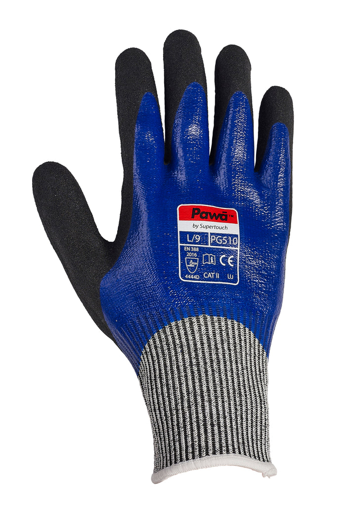 Pawa PG510 D Cut resistant Gloves Waterproof - Worklayers.co.uk