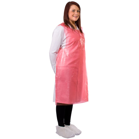 Red disposable aprons from Worklayers 