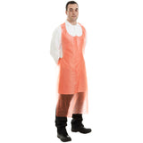 Red disposable aprons for cleaning from Worklayers 
