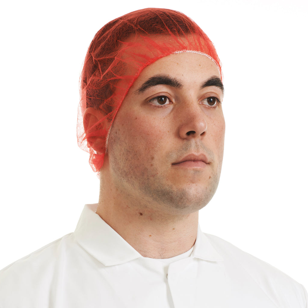 Red Disposable Bouffant Cap - Worklayers