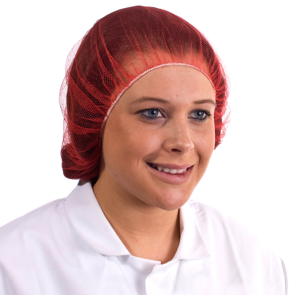 Red Disposable Hair nets - Worklayers