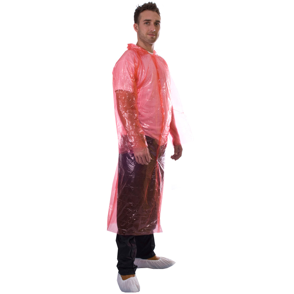 Red Disposable Coats - PE Visitor Coats - Worklayers
