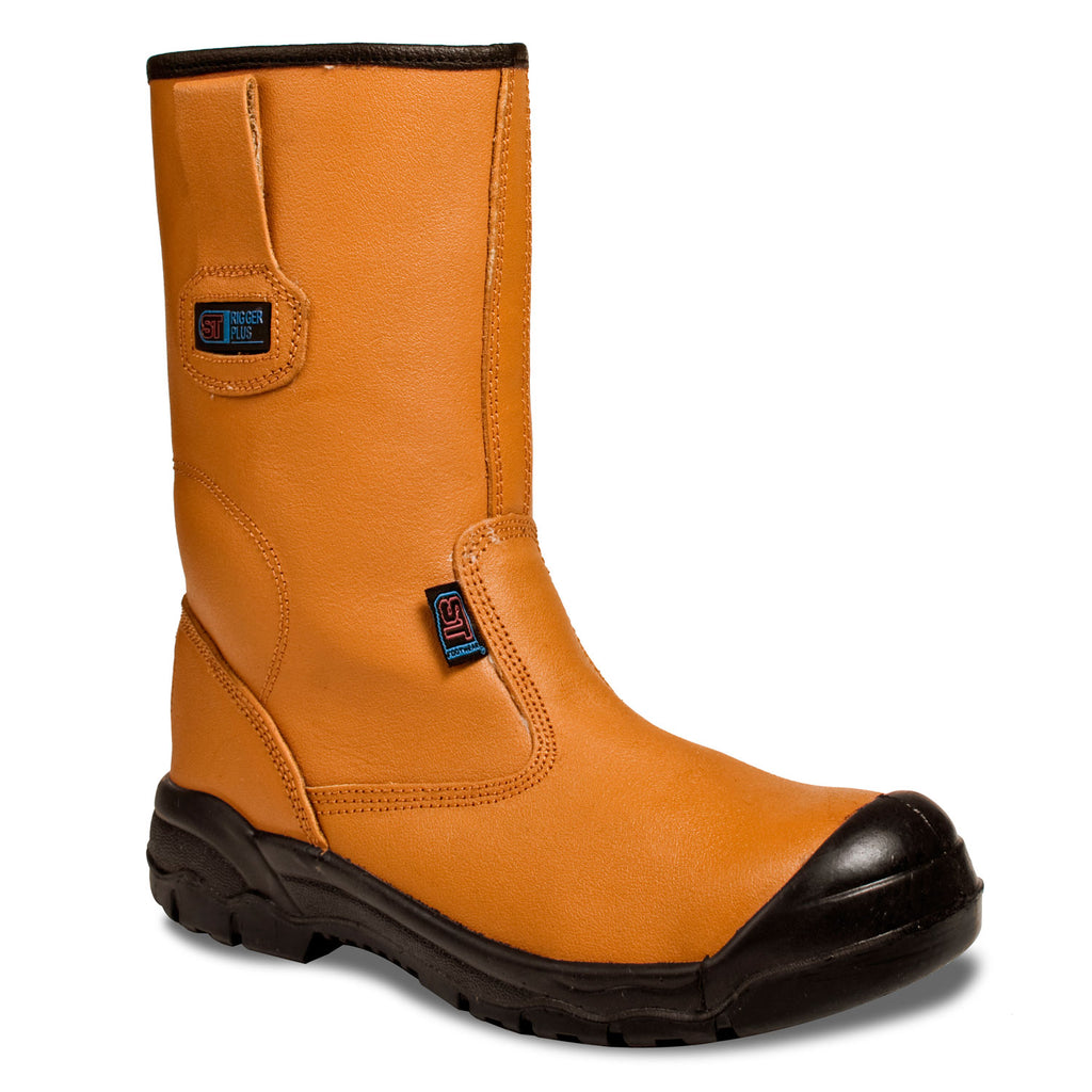 Safety Rigger Boots Tan (S1P SRC) - Worklayers.co.uk