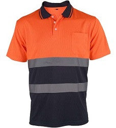 UCI Hi Vis Polo Shirt Contrast - Orange - Worklayers