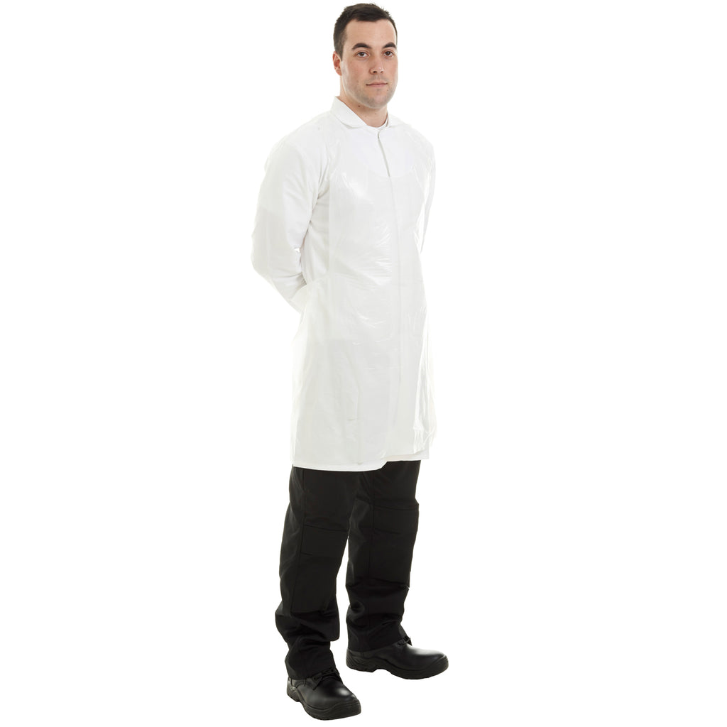 White disposable aprons from Worklayers 
