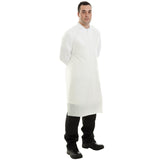 White disposable waterproof aprons from Worklayers 