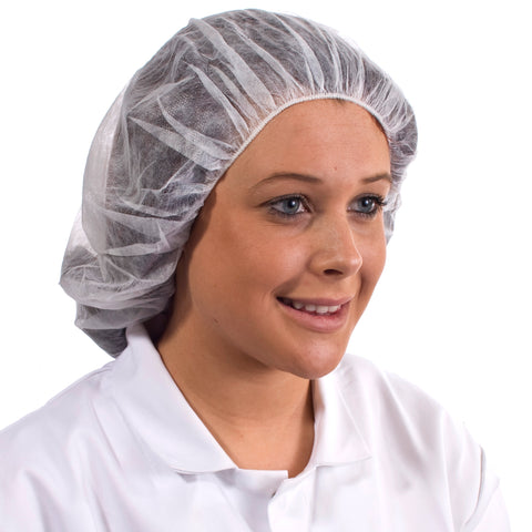 White Disposable Bouffant Cap - Worklayers