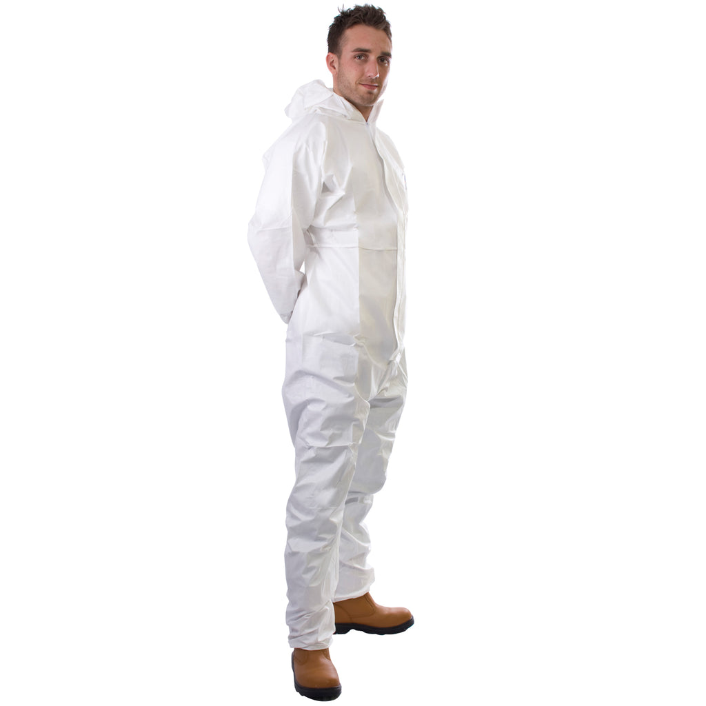 White disposable Cat 3 Type 5/6 Coverall Plus - Worklayers