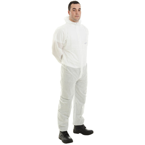 White disposable Cat 3 Type 56 SMS Coverall