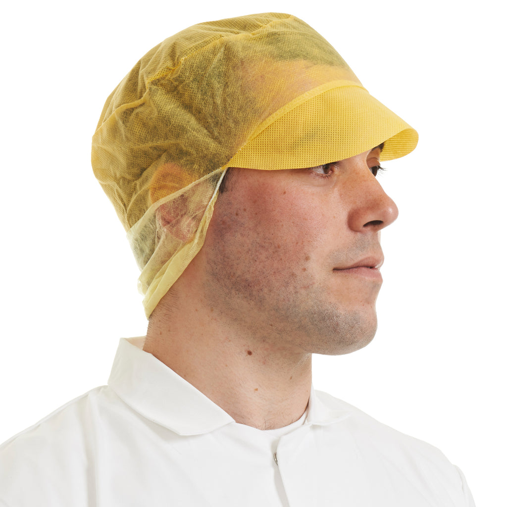 Yellow Disposable Snood Cap - Worklayers