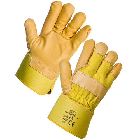 Yellow Hide Rigger Gloves - Worklayers.co.uk