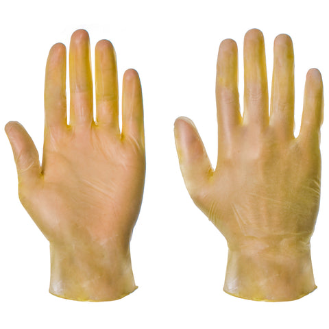 Yellow Powdered Vinyl Gloves